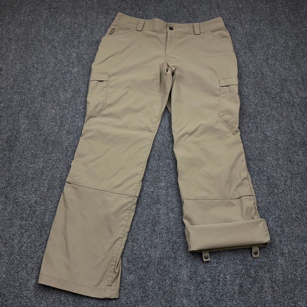 Duluth Trading Dry on the Fly Bootcut Cargo Pants Womens 14x31 Smoky Tan Stretch